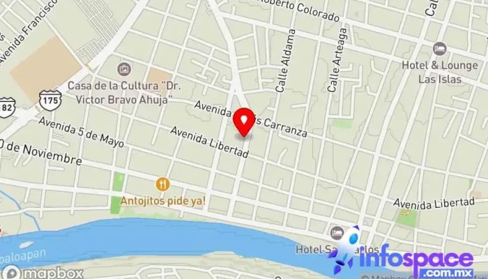 mapa de ADO AU TRV Tuxtepec - Central de Autobuses de Oriente Empresa de autobuses, Agencia de alquiler de autobuses en San Juan Bautista Tuxtepec