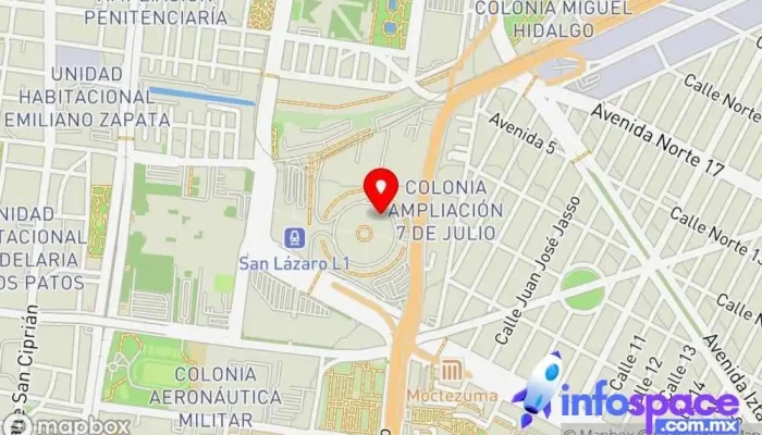 mapa de ADO Texcoco Empresa de autobuses en Venustiano Carranza, Ciudad de México