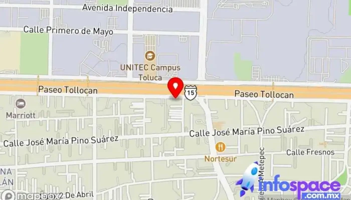mapa de AeroCaminante - Terminal Tollocan Servicio de transporte en Santa Ana Tlapaltitlán