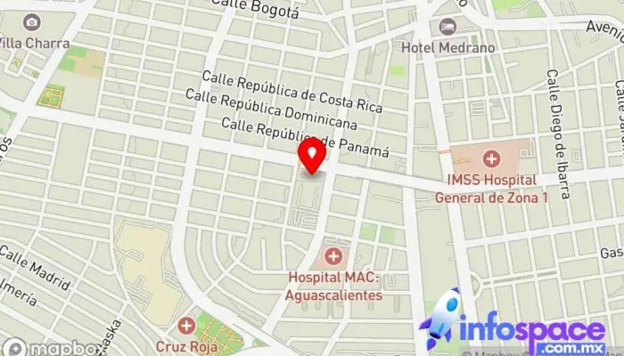 mapa de Aguascalientes Estación de autobuses en Aguascalientes