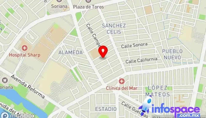 mapa de AMPERSAND Proveedor de sistemas de seguridad, Consultora informática en Mazatlán