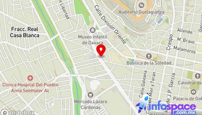 mapa de AUBIASI LINEA DORADA Empresa de autobuses en Oaxaca de Juárez