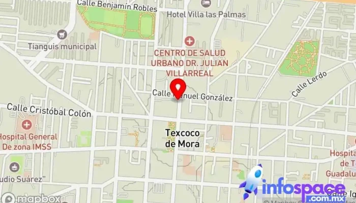 mapa de Auto-transportes México-Texcoco  en Texcoco de Mora