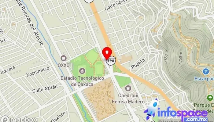 mapa de Autobuses AU terminal Santa Rosa Estación de autobuses en Oaxaca de Juárez