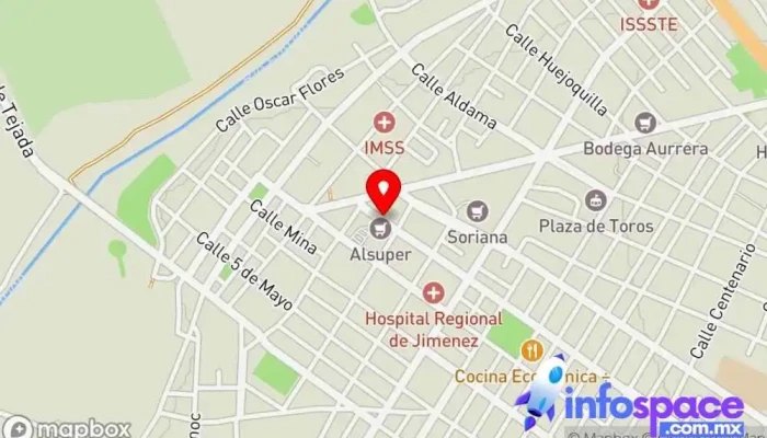 mapa de Autobuses Chihuahuenses: Estrella Blanca Servicio de transporte, Empresa de autobuses en José Mariano Jiménez