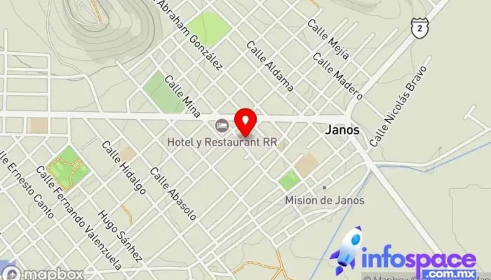 mapa de Autobuses Chihuahuenses Janos Empresa de autobuses, Servicio de transporte en Janos