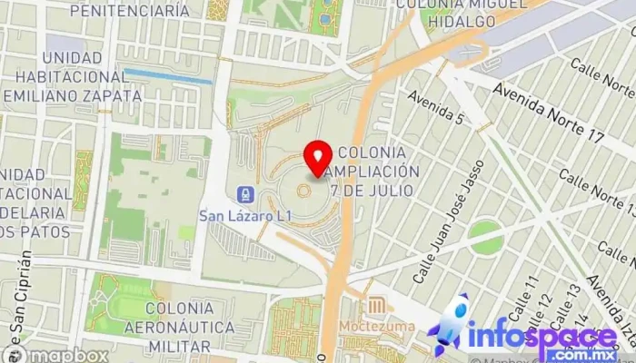 mapa de Autobuses de Texcoco Departamento local de transporte en Venustiano Carranza, Ciudad de México