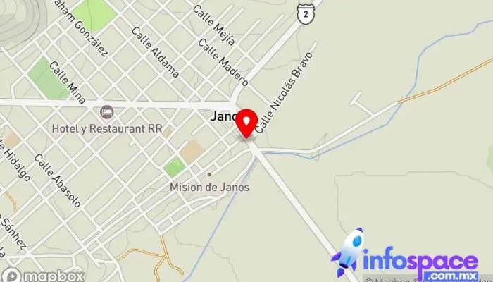 mapa de Autobuses Estrella Blanca Janos Servicio de transporte, Empresa de autobuses en Janos