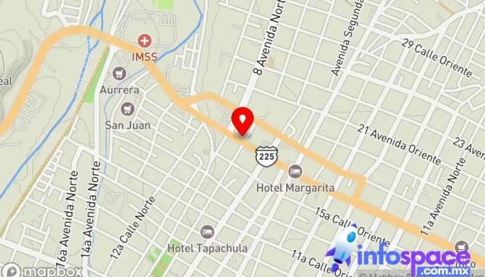 mapa de Autobuses Estrella Blanca Servicio de transporte en Tapachula de Córdova y Ordóñez