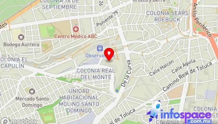 mapa de Autotransportes De Pasajeros Flecha Roja Servicio de transporte en Álvaro Obregón, Ciudad de México