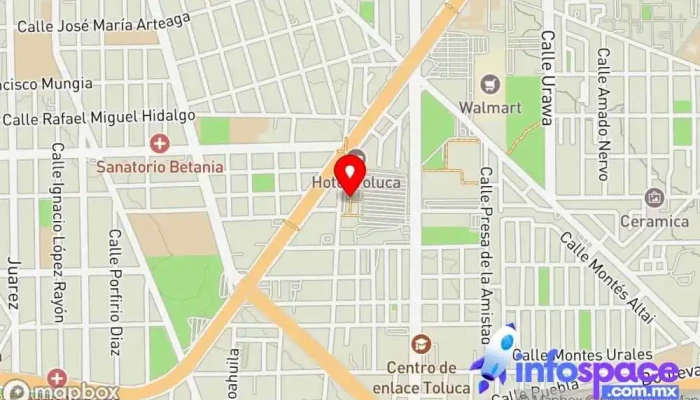 mapa de Autovías Agencia expendedora de billetes de autobús, Empresa de autobuses en Toluca de Lerdo