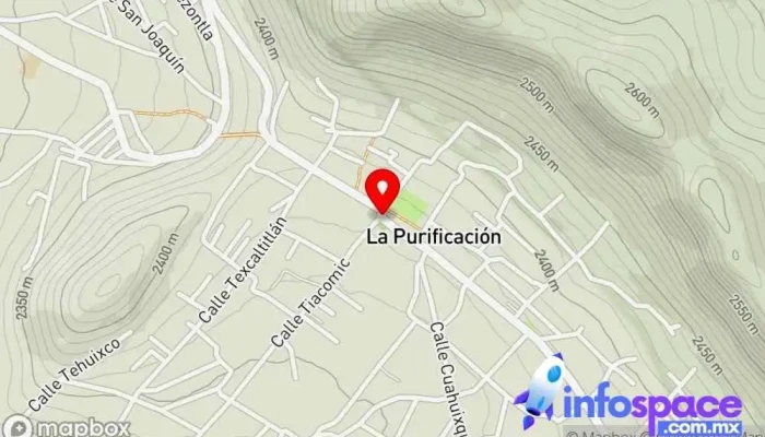 mapa de Barbacoa La Purificación Texcoco Restaurante, Zona de barbacoa en La Purificación Tepetitla