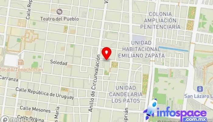 mapa de Base Camiones Servicio de transporte en Venustiano Carranza, Ciudad de México