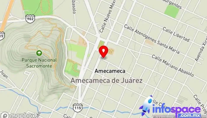 mapa de Base Combis ruta Amecameca-San Pedro Nexapa-Paso de Cortes-Xalitzintla Servicio de transporte en Amecameca de Juárez