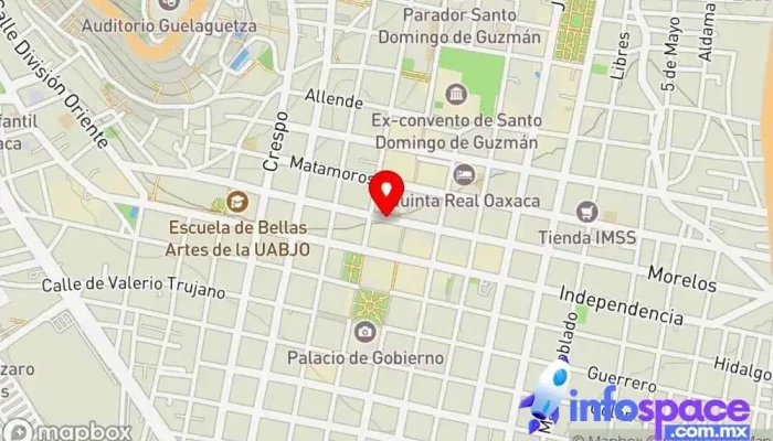 mapa de BBVA Centro Pyme Servicio de administración de empresas, Cajeros automáticos, Servicio de asesoramiento crediticio, Consultora financiera, Compañía de seguros en Oaxaca de Juárez