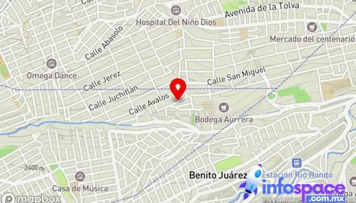 mapa de Calle San José & Calle Terminal Bus stop en Naucalpan de Juárez