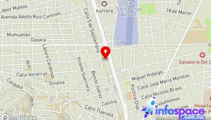 mapa de CÁMARA NACIONAL DE COMERCIO, SERVICIOS Y TURISMO DE SALINA CRUZ, OAX. Cámara de comercio en Salina Cruz