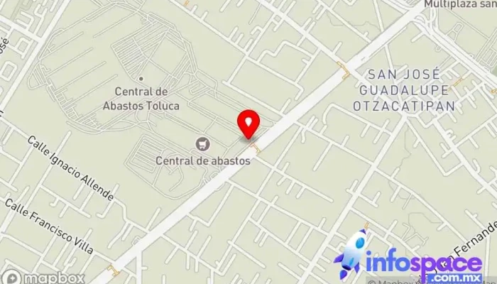 mapa de Central de Abasto Toluca Centro comercial en San Nicolás Tolentino