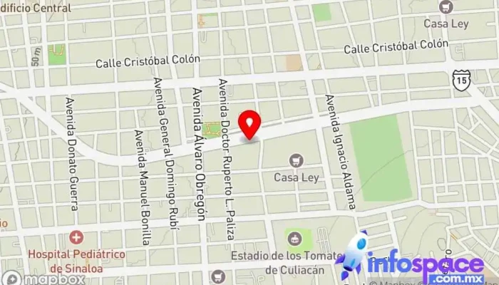 mapa de Central De Autobuses Lineas De Oriente( central vieja) Empresa de mensajería en Culiacán Rosales