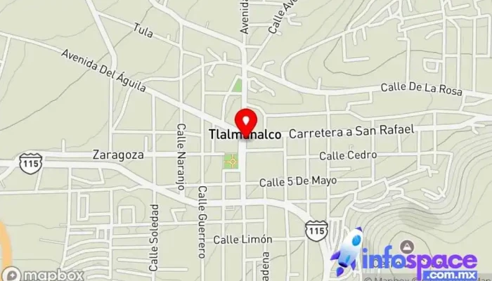 mapa de Centro de Tlalmanalco Diputación en Tlalmanalco de Velázquez