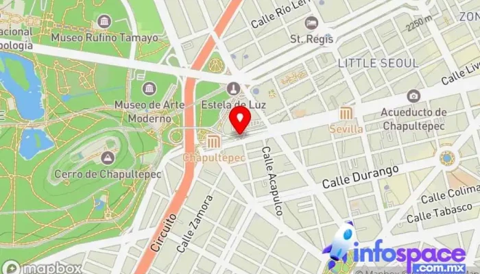 mapa de Chapultepec Estación de medios de transporte en Ciudad de México