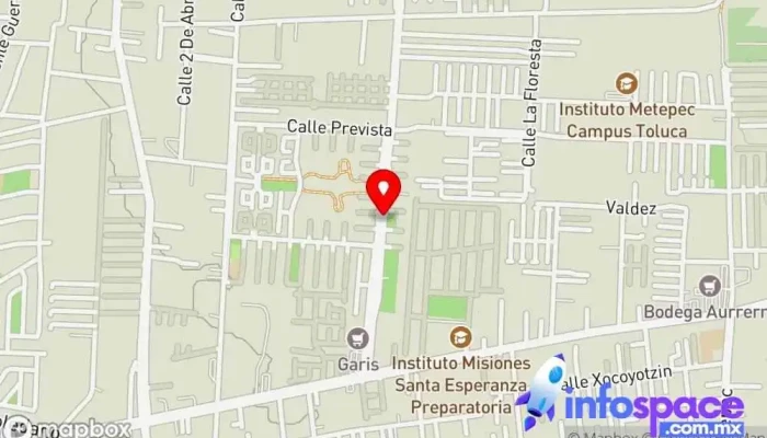 mapa de CODEX CITY INC, SAS. DE C.V. Oficinas de empresa, Consultora informática, Academia de informática en Metepec