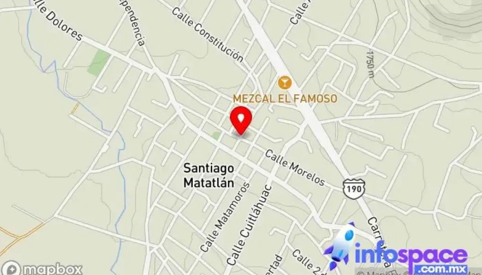 mapa de Consejo regulador del mezcal Oficinas de empresa en Santiago Matatlán