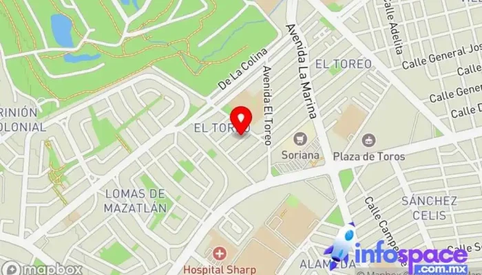 mapa de Consultores ALPHA Servicios legales en Mazatlán
