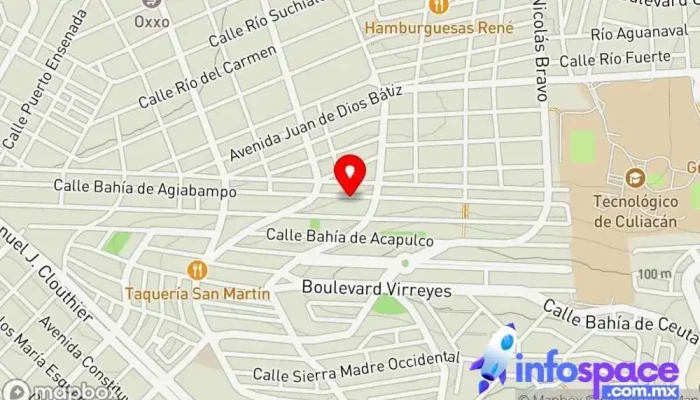 mapa de Consultores Expertos en TI (ConExperTI) Consultora informática, Servicio de seguridad informática, Soporte y servicios informáticos, Empresa de alojamiento web en Culiacán Rosales