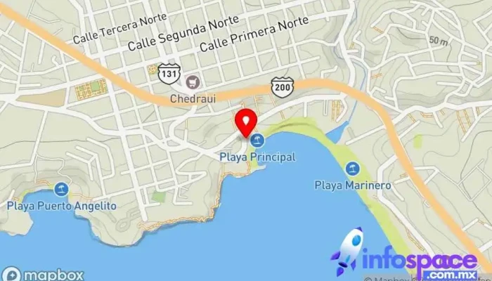 mapa de Consultoría Informática Galguera y asociados Soporte y servicios informáticos, Proveedor de servicios de Internet, Teléfono público en Puerto Escondido