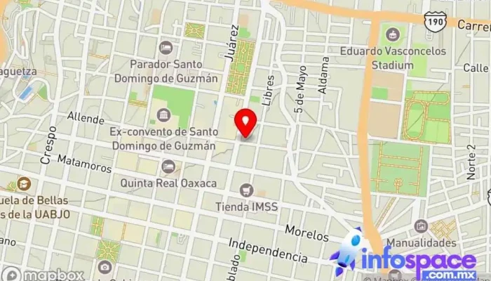 mapa de Consultoría Jurídica Empresarial y de Negocios de Antequera Abogado en Oaxaca de Juárez