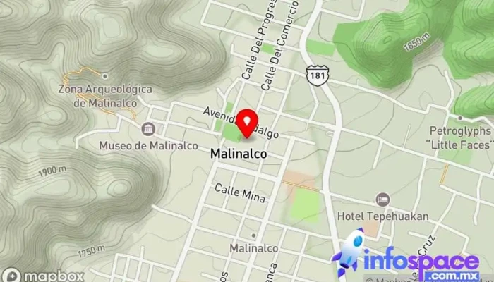 mapa de Convento Agustino de la Transfiguración Convento en Malinalco