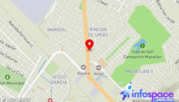 mapa de Costa de Oro  en Mazatlán