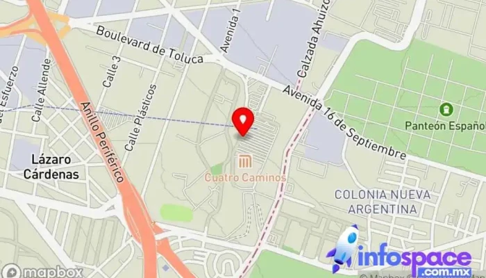 mapa de Cuatro Caminos Estación de medios de transporte en Naucalpan de Juárez