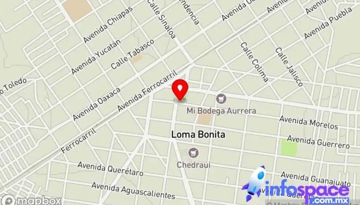 mapa de Despacho Juridico Loma Bonita Abogado penalista, Abogado especializado en derecho laboral, Abogado especializado en planificación patrimonial, Abogado de Derecho de familia en Loma Bonita