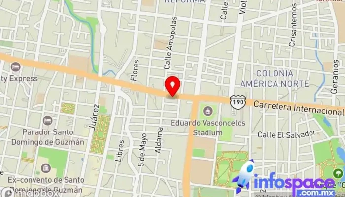 mapa de e2 Office Center Espacio de coworking, Agencia de alquiler de oficinas ejecutivas en Oaxaca de Juárez
