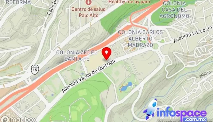 mapa de Ebus Santa Fe Servicio de transporte en Álvaro Obregón, Ciudad de México