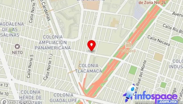 mapa de Ecobus Expresss Agencia expendedora de billetes de autobús en Gustavo A. Madero, Ciudad de México