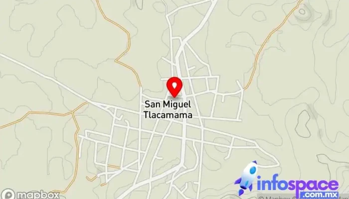 mapa de Edificio Municipal de San Miguel Tlacamama. Oficina de administración municipal en San Miguel Tlacamama