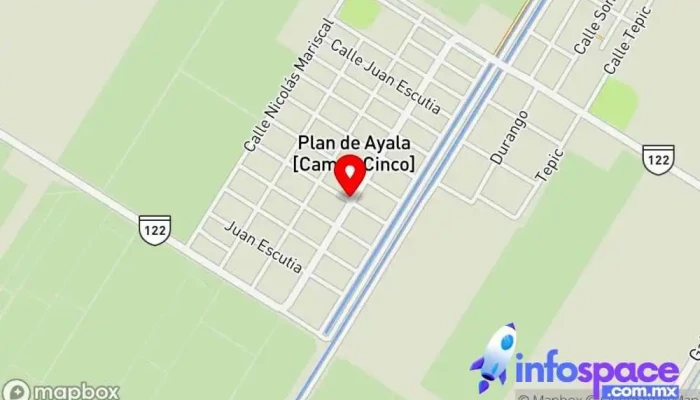 mapa de Ejido Plan de Ayala, Ahome Punto de referencia en Campo Cinco Plan de Ayala