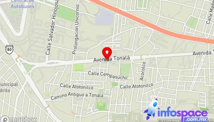 mapa de El Cerrito Bus stop en Tonalá