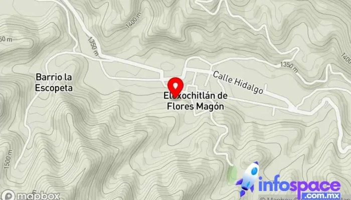 mapa de Eloxochitlán de Flores Magón  en Eloxochitlán de Flores Magón