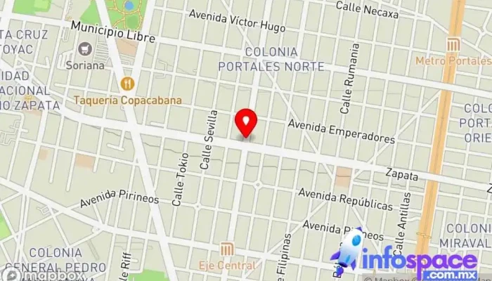 mapa de Emiliano Zapata Estación de medios de transporte en Ciudad de México