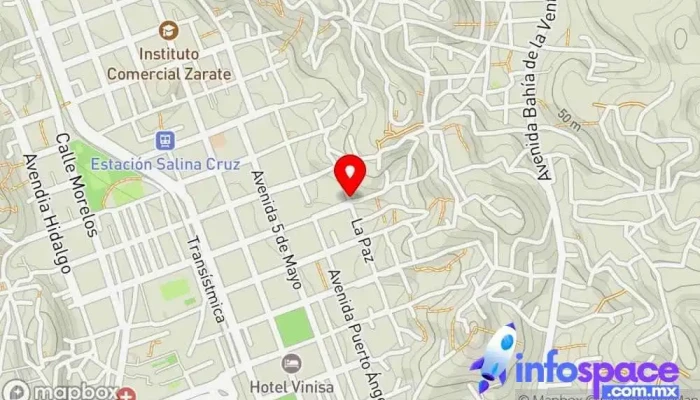 mapa de Espacio Psicológico, Psicoterapéutico y Tanatológico del Istmo Psicoterapeuta, Servicio de salud mental, Psicólogo en Salina Cruz