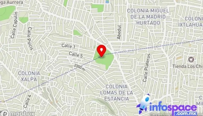 mapa de Estación Lomas de la estancia - Cablebus Linea 2 Servicio de transporte en Iztapalapa, Ciudad de México