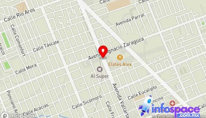 mapa de Estación Zaragoza Bowí Parada para camiones en Chihuahua