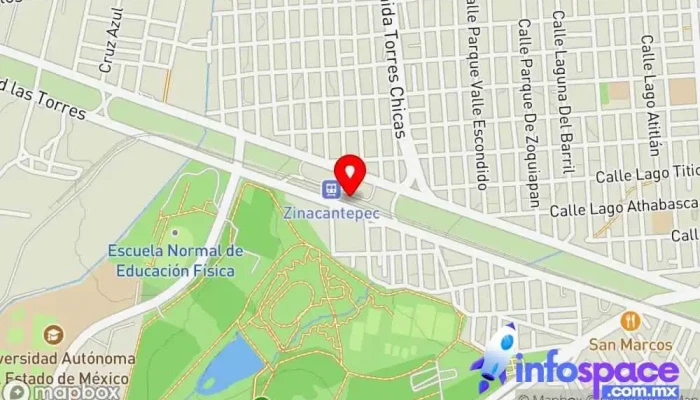 mapa de Estación ZINACANTEPEC—Tren Interurbano México-Toluca—TIMT Servicios de ferrocarril en Toluca de Lerdo