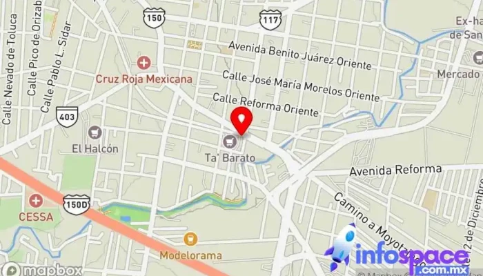 mapa de Estrella Roja - Terminal San Martín Servicio de transporte en San Martín Texmelucan de Labastida