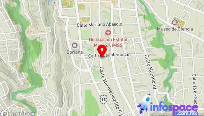 mapa de Estrella Roja Estación de autobuses en Cuernavaca