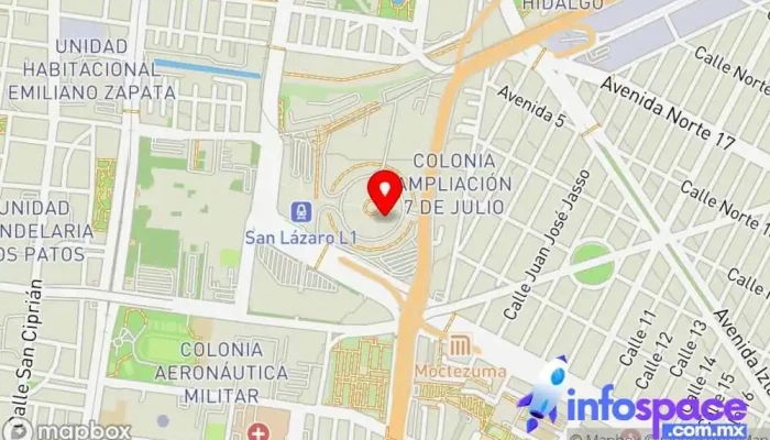 mapa de Estrella Roja Terminal TAPO Empresa de autobuses en Venustiano Carranza, Ciudad de México